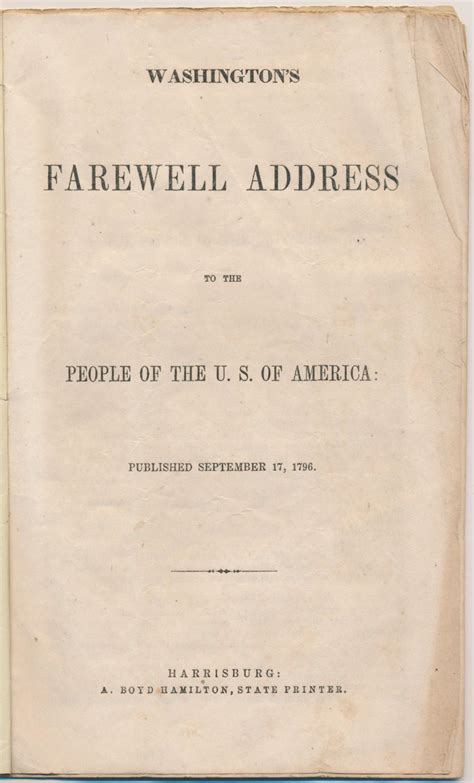 Lot - 'WASHINGTON'S FAREWELL ADDRESS'