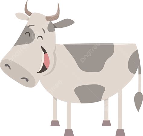 Cow Farm Animal Character Livestock Happy Farm Animal Vector, Livestock, Happy, Farm Animal PNG ...