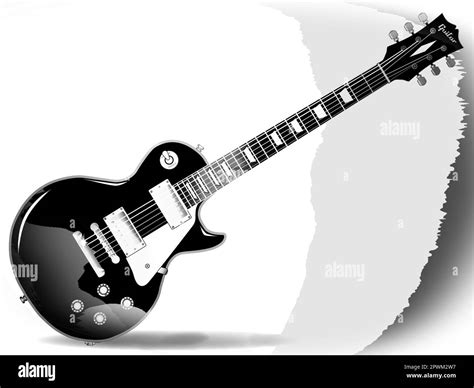 The definitive rock and roll guitar in black and white greyscale ...