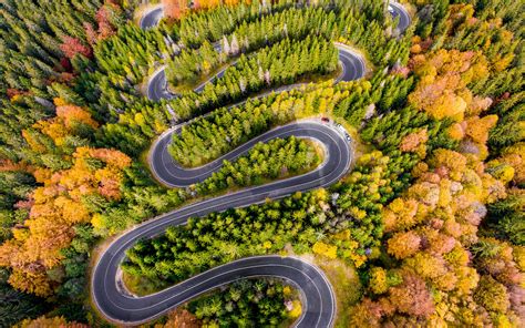 WALLPAPERS HD: Winding road Aerial view