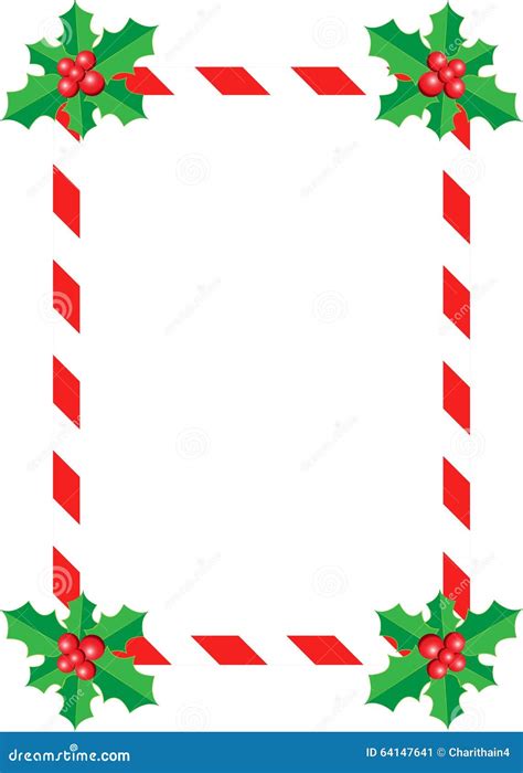 La Navidad Holly Border Ilustración del Vector - Imagen: 64147641