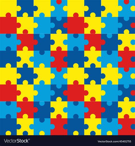 World autism day bright puzzle pattern Royalty Free Vector