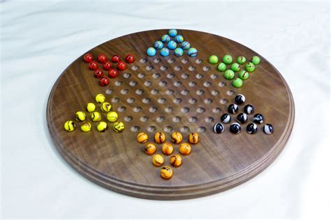 Chinese checkers with marbles walnut Chinese checkers board