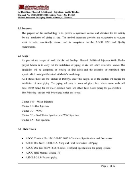 Method Statement For Copper Pipe Installation