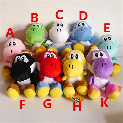 1pcs Super Mario Bros Yoshi Plush Toys 15cm 9 Colors Sitting Yoshi Soft ...