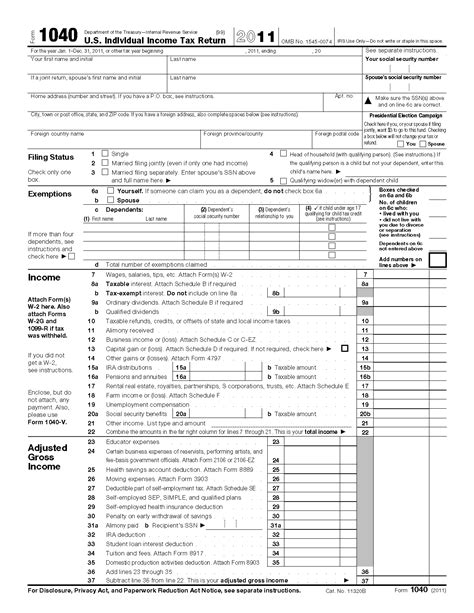 Form 1040 U S Individual Income Tax Return | 2021 Tax Forms 1040 Printable