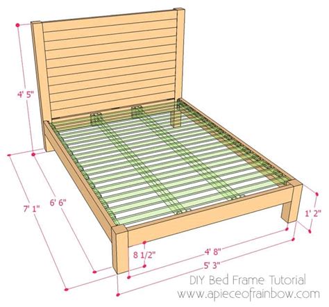 DIY Bed Frame & Wood Headboard ($1500 Look for $100!) - A Piece Of Rainbow