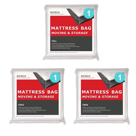 Mattress Bags For Moving Supplies Bundle: 1 King Mattress Bag, 1 Full ...