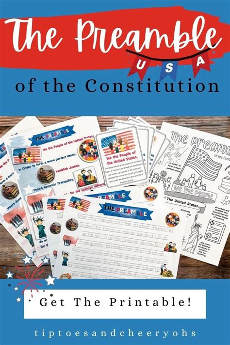 The Preamble for Kids Printable, U.S. Constitution, Preamble Activity ...