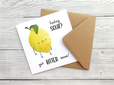 Handmade Funny Sympathy Card Meme Quote Card Good Luck Card Funny Lemon ...