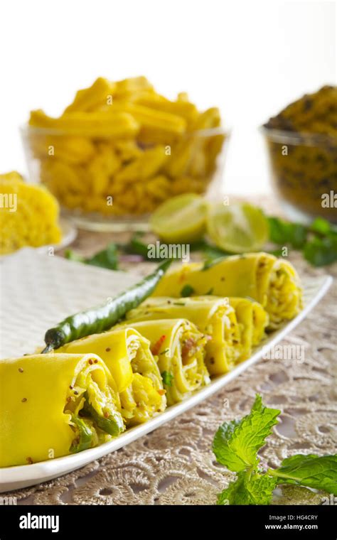 Traditional Gujarati snacks Stock Photo - Alamy