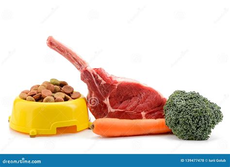 Dry Dog Food and Ingredients Stock Photo - Image of canine, carrot ...