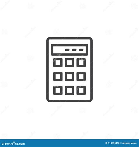 Calculator outline icon stock vector. Illustration of financial - 114555418