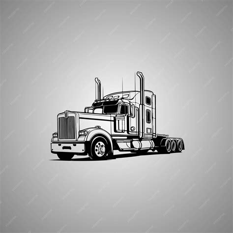 Premium Vector | Vector truck illustration truck vector line art