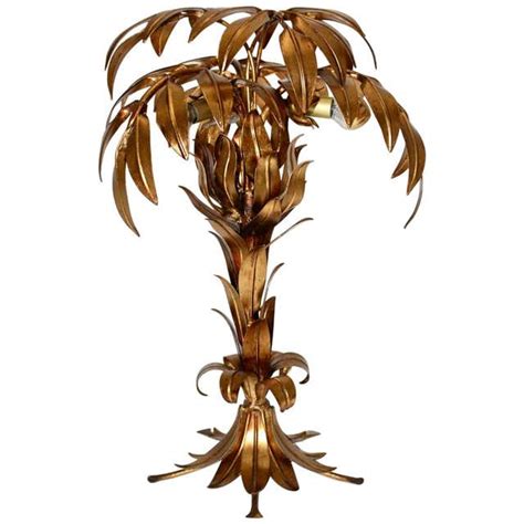 Huge golden Hollywood Regency palm tree floor lamp by Hans Kögl at 1stDibs | gold palm tree ...