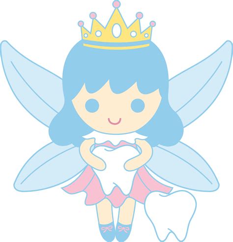 Cute Tooth Fairy Collecting Teeth - Free Clip Art