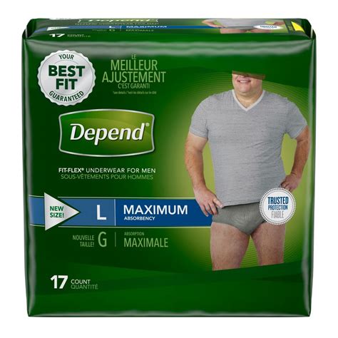 Depend FIT-FLEX Maximum Absorbency Incontinence Underwear For Men, Large, 204 Count - Walmart ...