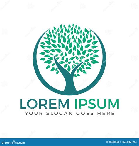 Green Circle Tree Vector Logo Design . Stock Vector - Illustration of ecological, identity: 95602360