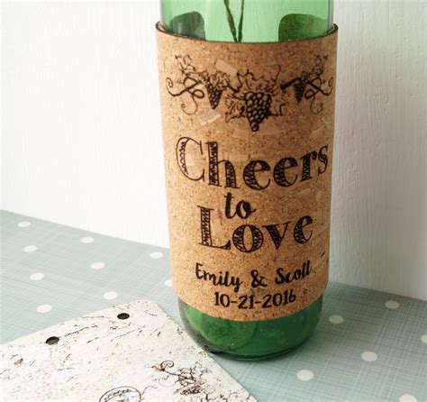 Wedding Wine Bottle Labels Rustic Cork Personalized Wine | Etsy