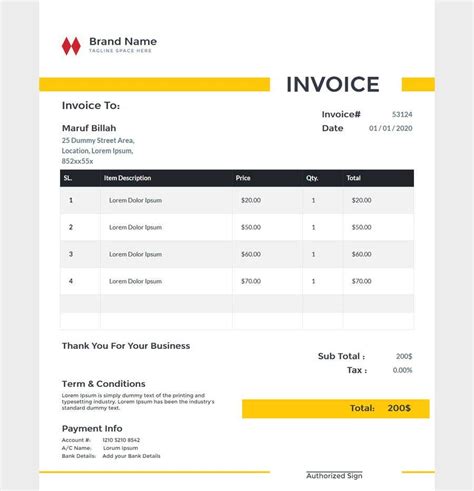 Html Css Invoice Template Free - Printable Form, Templates and Letter