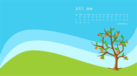 July 2024 Monthly Calendar Wallpaper - Debra Eugenie