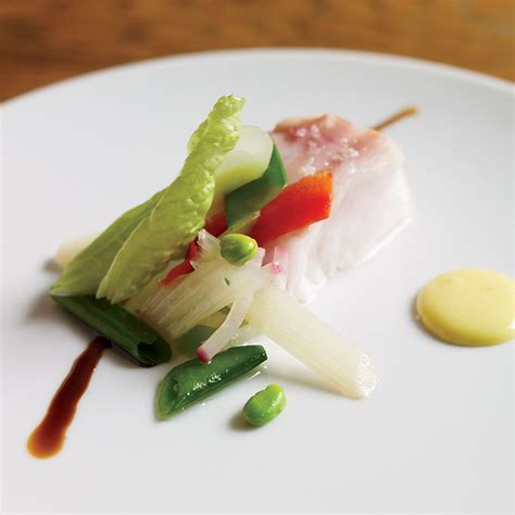 Slow-Baked Sea Bass with Egg Sauce and Garlic Foam Recipe - Michel Bras