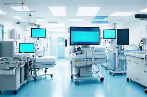 Premium AI Image | A hospital room with monitors and a monitor