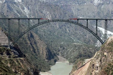 In pix: World's highest railway bridge over Chenab nearing completion | %%title%%