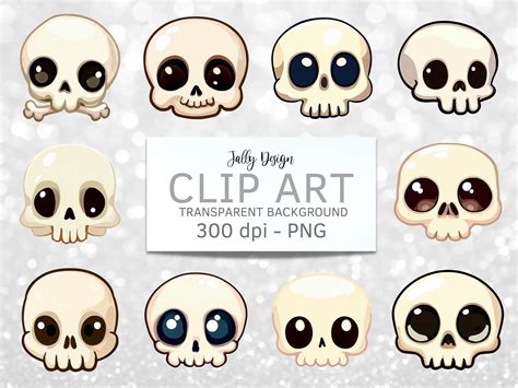 Cute Skull Cliparts Graphic by jallydesign · Creative Fabrica