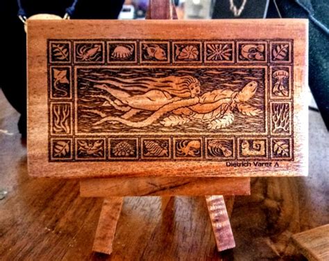 Koa Wood Engraved Art Plaque