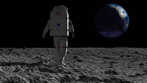 Astronaut Walking On The Moon