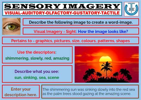 SENSORY IMAGERY: WORKSHEETS WITH ANSWERS | Teaching Resources