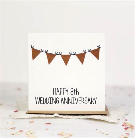 8th Wedding Anniversary Card By Jayne Tapp Design