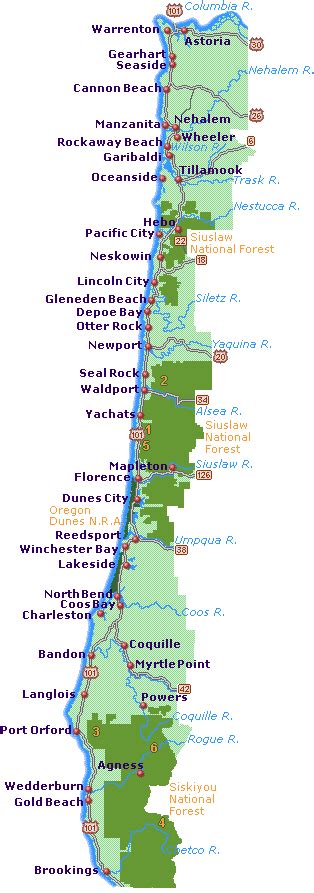 Oregon Coast Map - Go Northwest! A Travel Guide