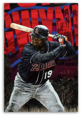 Tony Gwynn print By Stephen Holland, signed by the Baseball great