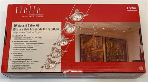 Tiella 800CBL5PN, Accent Electronic Low Volt Surface Track Lighting Kits, 100W | eBay