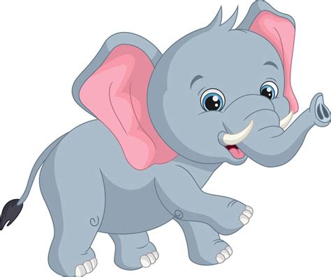 Cartoon cute baby elephant on white background 5112389 Vector Art at Vecteezy