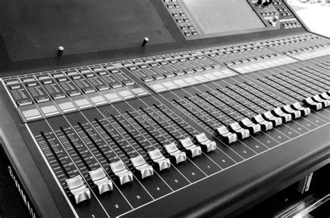 Mix music table closeup stock image. Image of fader, panel - 60493633