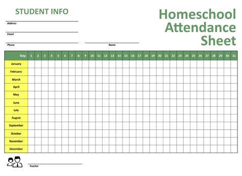 School Attendance Sheets Free Printables