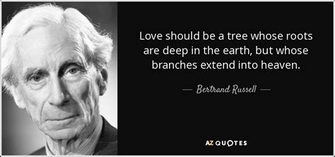 Bertrand Russell quote: Love should be a tree whose roots are deep in...