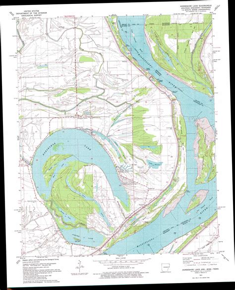 Horseshoe Lake topographic map, AR, MS, TN - USGS Topo Quad 34090h3