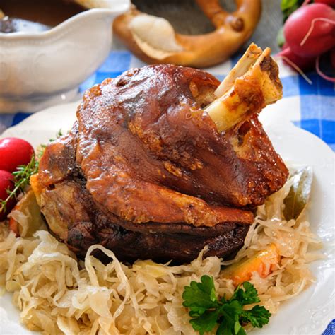 Bavarian "Eisbein" Pork Knuckle with Sauerkraut - Germanfoods.org