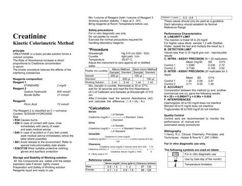 Creatinine Kinetic Colorimetric Method