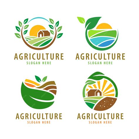 Premium Vector | Collection of agriculture logo designs