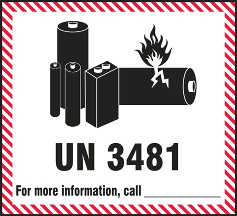 Hazardous Material Shipping Labels: UN 3481 - For More Information Call ...