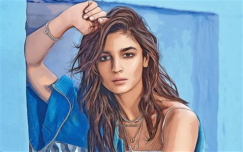 Download wallpapers Alia Bhatt, 4k, vector art, Bollywood, indian actress, celebrity drawings ...