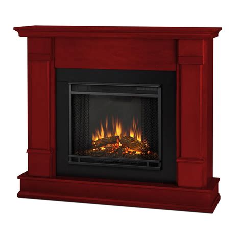 Real Flame Silverton 48-Inch Electric Fireplace With Mantel - Rustic Red - G8600E-RR : Gas Log Guys