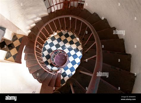 NC01618-00...NORTH CAROLINA -Stairway inside Cape Hatteras Lighthouse in Buxton along the Outter ...