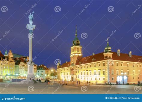 Warsaw. Old Town Square at Night. Stock Photo - Image of house, architecture: 73646824