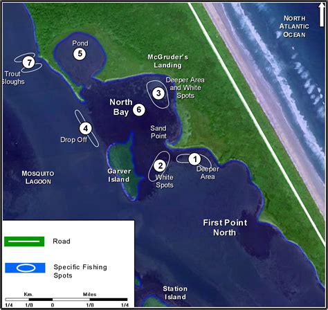 Custom map showing Mosquito and North Indian River Lagoons, Canaveral National Seashore and ...